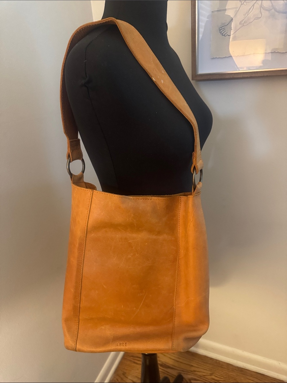 ABLE Jacklyn Leather Work Tote in Tan